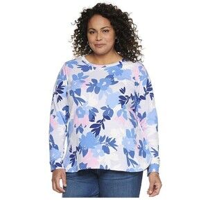 CROFT&BARROW size XXL Crewneck The Essential Sweatshirt Multicolor Floral 143